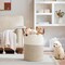 Tall Laundry Basket, Large Dirty Clothes Hamper with Leather Handle, Woven Rope Storage Basket for Blanket, Toy In Living Room, Bathroom, Bedroom
